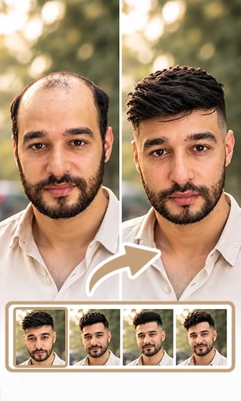 AI Hair Generator before and after